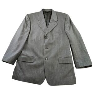 Pavone Blazer Jacket Mens Gray Zignone Super 110's Single-Breasted Notch Lapel